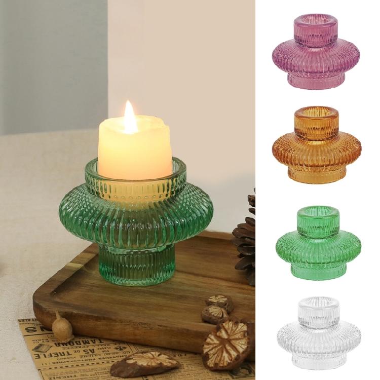 Set of 6 Striped Glass Holders for Candle Flowers, Enhancing Homes Aesthetic Add Touch of Luxury Homes