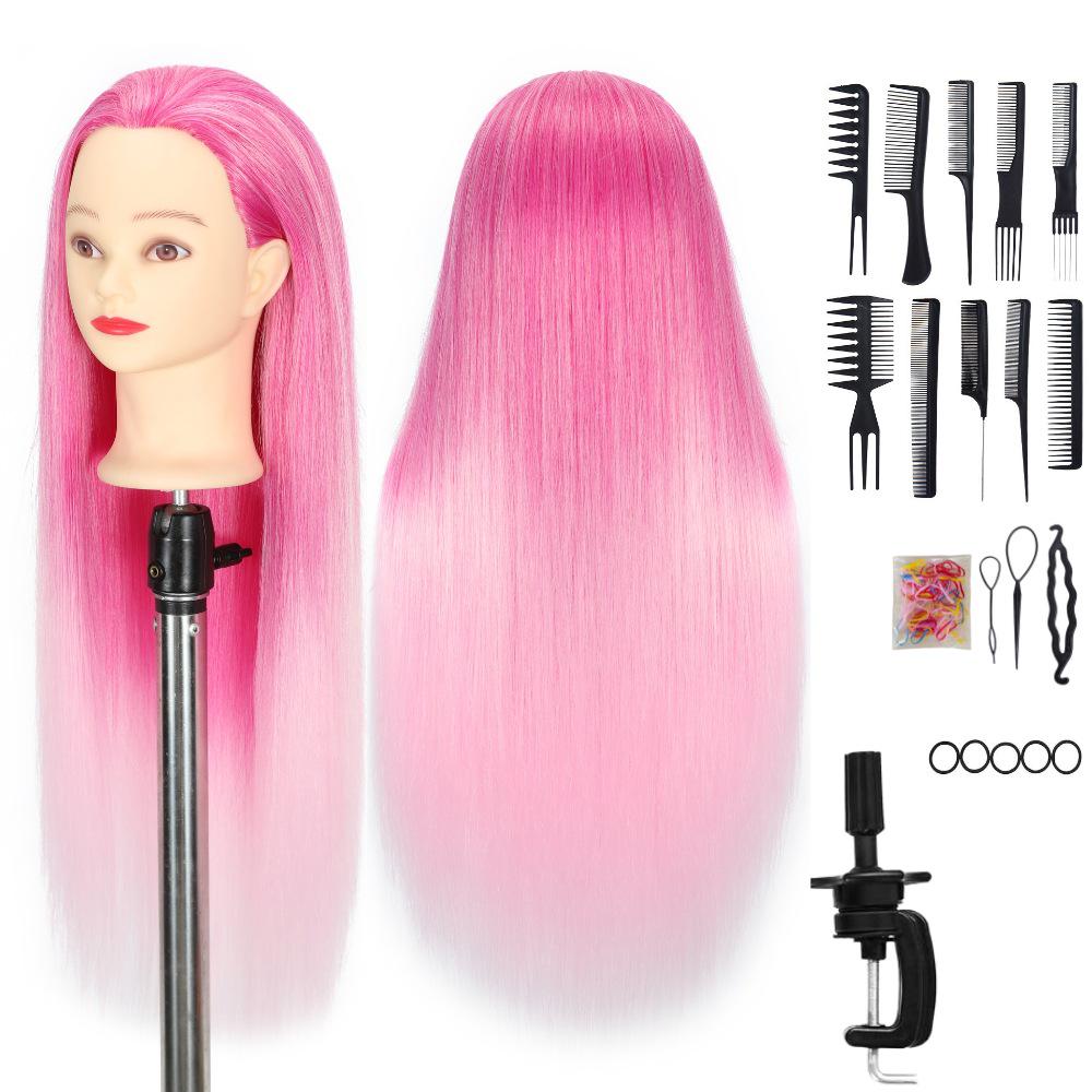 High Temperature Fiber Wig Mannequin Head for Hairdressing and Haircutting Training