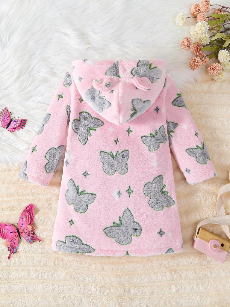 European & American Boys' Plush Hooded Jacket with Stars & Astronaut Flowers