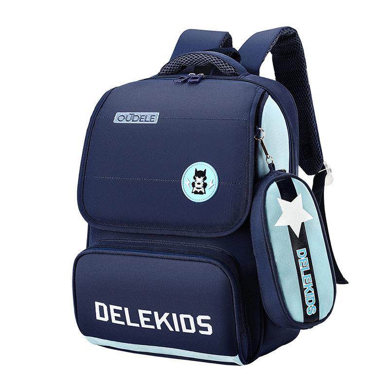 Spine-Protecting Oxford Cloth Backpack,School Bag for Elementary Boys Girls,Durable Kids Bookbag with Ergonomic Back Support