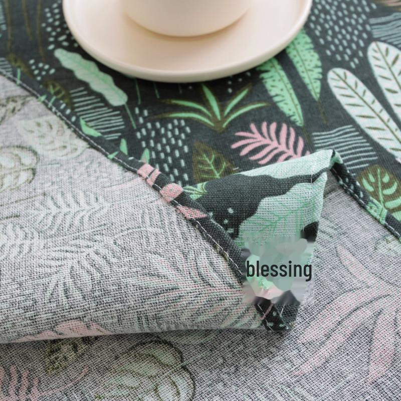 Lexuanxiu Baumwolle & Leinen Zitronenmuster Tischdecke - Stilvoller Ins-Stil für kleine runde oder Kaffeetische