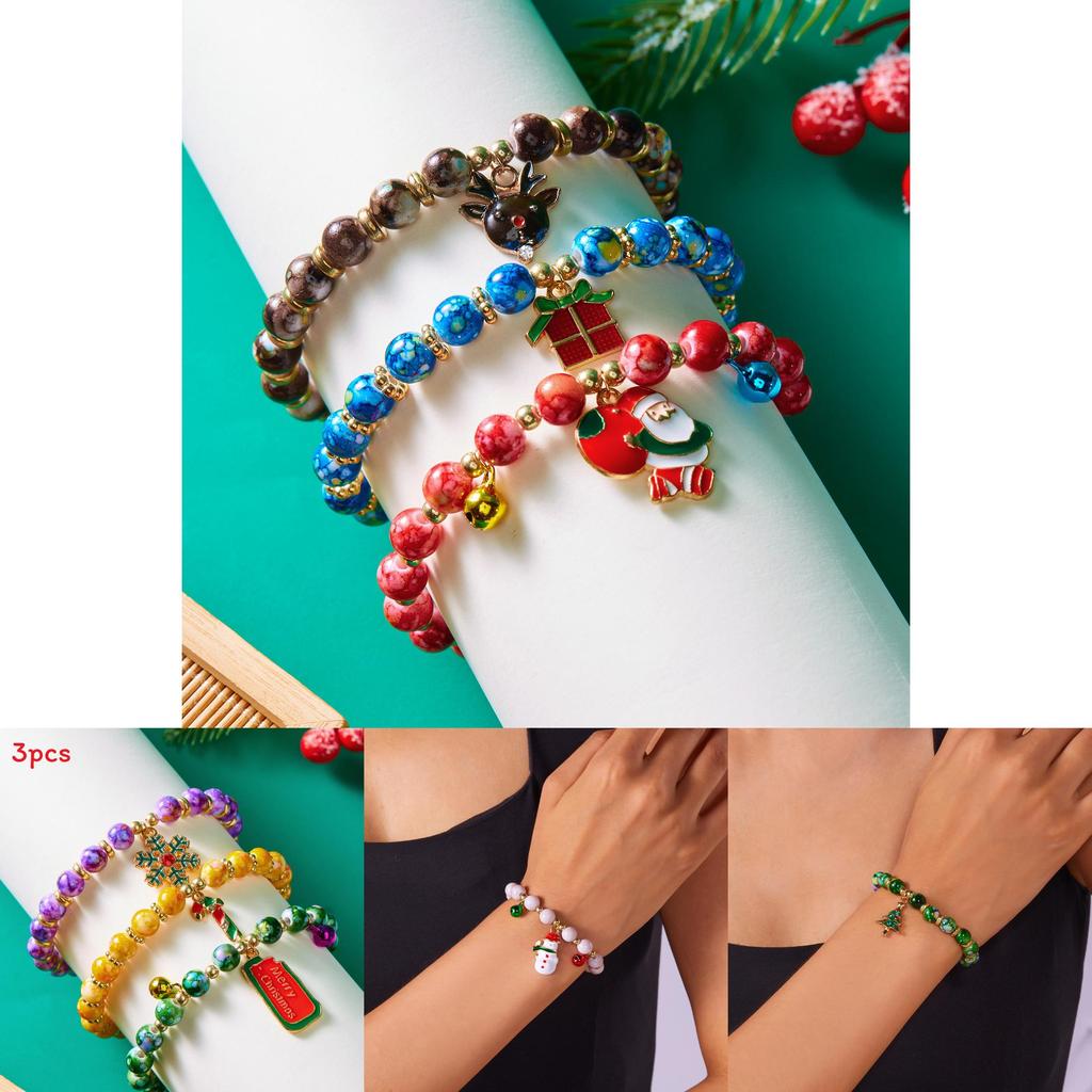 Holiday Themed Alloy Hand Jewelry Trio For Women Christmas Celebration Gift