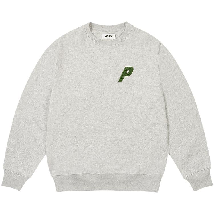 

Palace Топы унисекс из шенилла Tri-Ferg Crew Grey Marl P27CS120 L