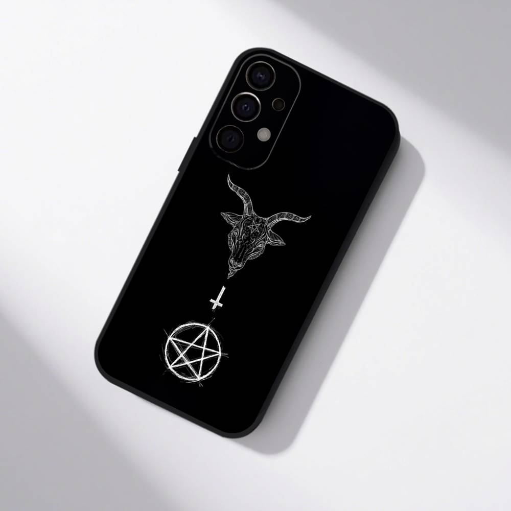 Satanic Goat Satan Devil Phone Case For Samsung S25,S24,S21,S22,S23,S30,Ultra,S20,Plus,Fe,Lite,5G Black Cover