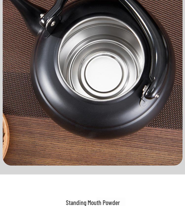 Thickened Stainless Steel Black Classical Teapot for Restaurant and Hotel, Induction-Compatible, Small Tea Art Kettle.