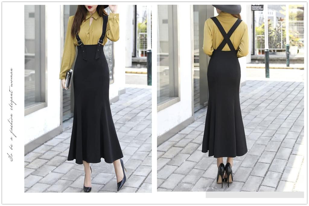 JINZUOMA Overall Mermaid Long Tight Flared Slim Solid Date Women's Skirt, Skirt, Skirt, Skirt, Skirt, High-Waisted, Fit, Fashionable, Color, Elegant,