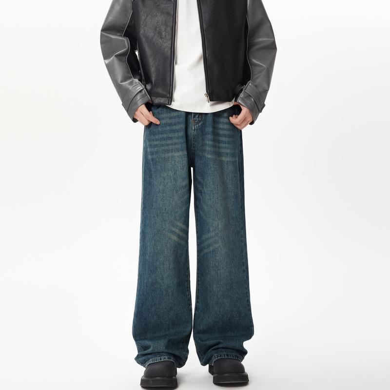 

Новые осенние американские джинсы мужские прямые ленивые уличные широкие брюки 2XL синий