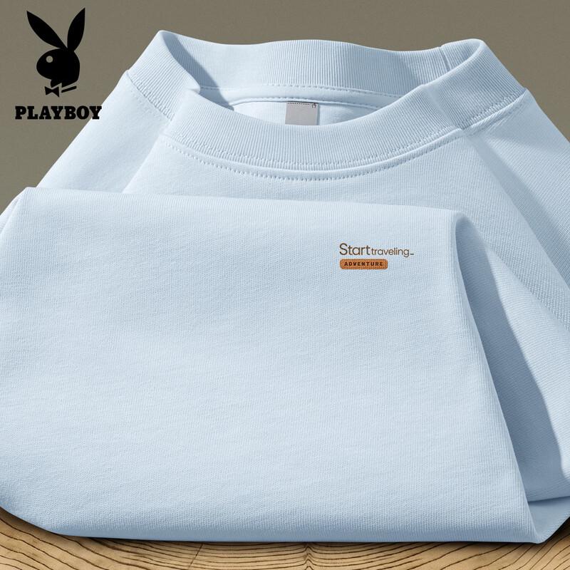 PLAYBOY Men's 2026 Loose Fit Pure Cotton Short Sleeve T-Shirt