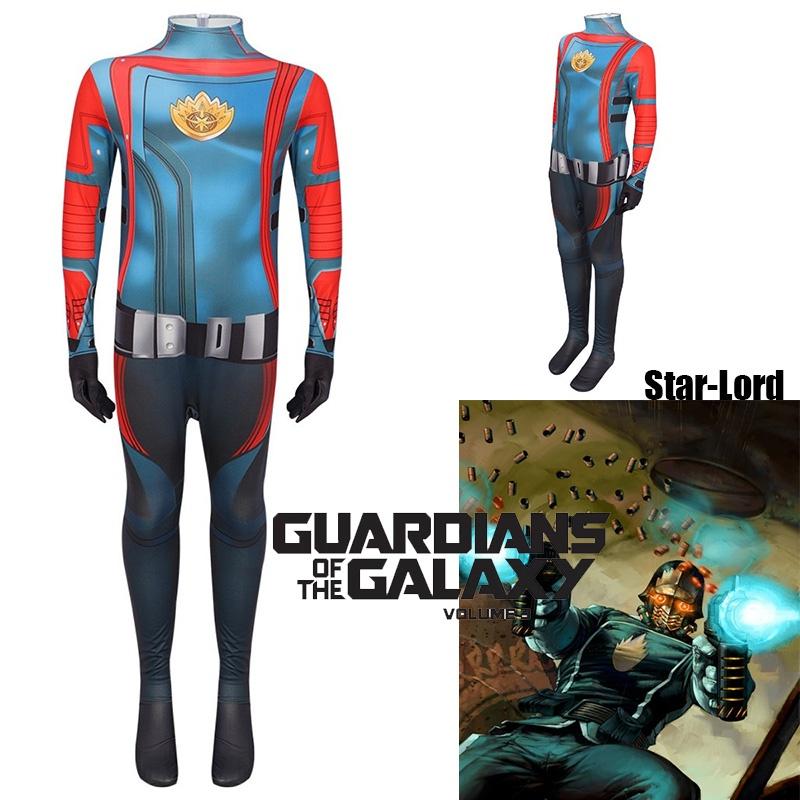 Mangguo Milky Silk Star-Lord Kostüm Jumpsuit für Cosplay und Halloween, inspiriert vom Streetstyle