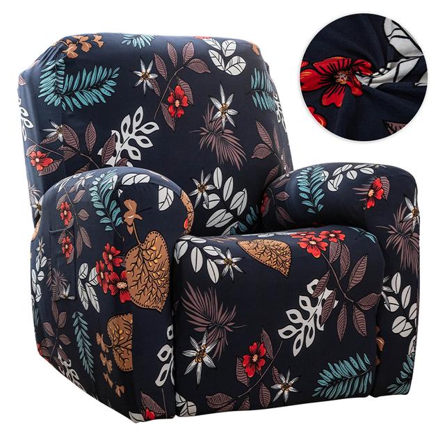 Floral Recliner Sofa Furniture Cover Stretch Reclining Sofa Furniture Slipcovers For Family Room Detachable Lazy Boy Relax Armchair Cover Home Decor