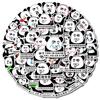 50 Creative Black and White Funny Panda Stickers Personalized Panda Emoticon Package Waterproof Stickers