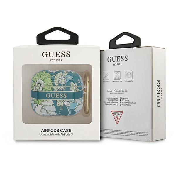Guess Gua3Hhfln Airpods 3 Cover Zielony/Green Flower Strap Collection