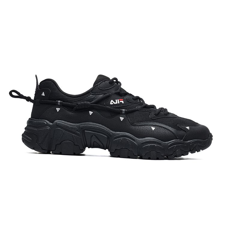 FILA Heritage-FHT Mesh Fabric Synthetic Leather TPU Comfortable Lightweight Low-Top Dad Shoes Men sneaker Black F12M134108FBG