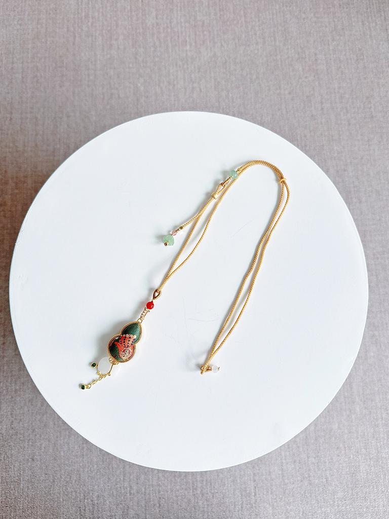 New Chinese Style Song Or Shu Brocade Gourd Pendant Necklace On The Neck Handmade Luxury Accessories Clothes Mulberry Silk 100%