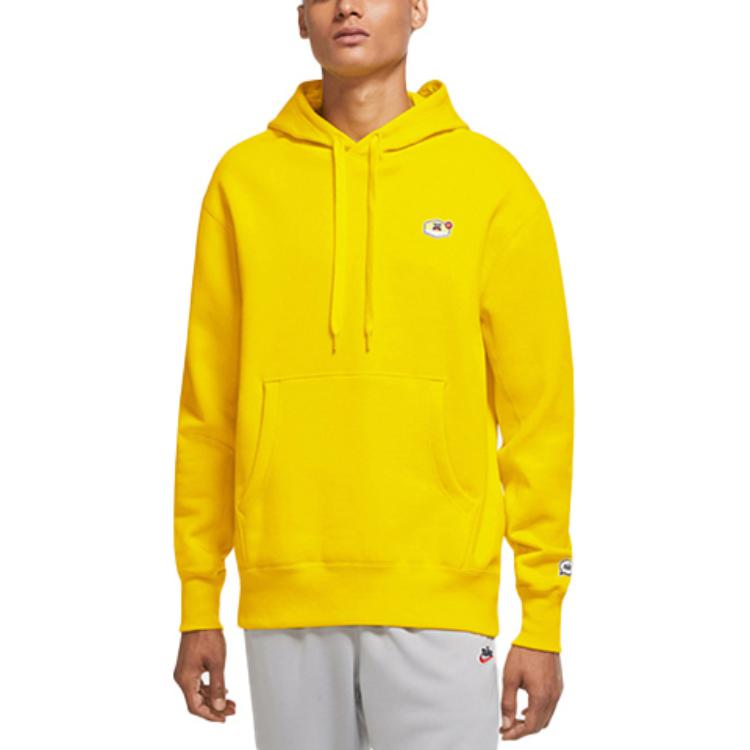 Nike Airmoji Embroidered Fleece Hoodie Men Tops Opti-Yellow CU4259-731
