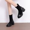 Winter Short Plush Inside Women Ankle Boots Platform Thick Heels Shoes Fashion Banquet Party Stretch Slim Short Botas Mujer