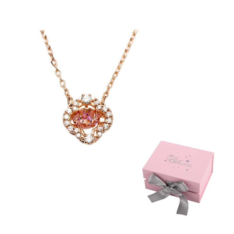Swarovski Crystal-embellished Pendant Chain F (One Size Fits All)-Pink bow gift box розовый