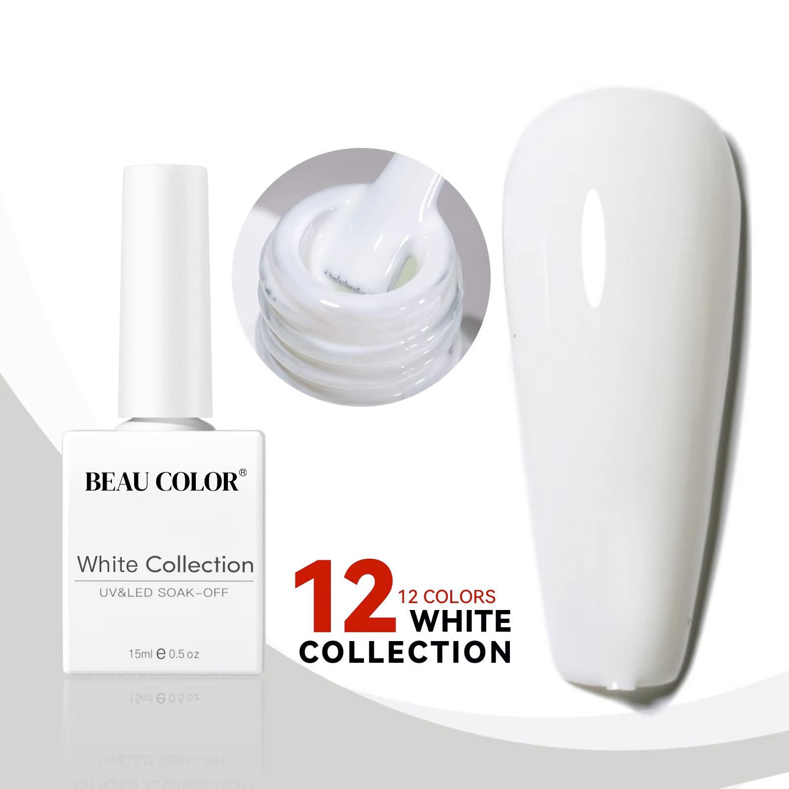 

BEAU COLOR 15 мл 12 цветов Молочно-белая коллекция УФ/LED гель-лак для ногтей Soak Off Varnish Гель-лак для ногтей для домашнего маникюра и маникюрного салона