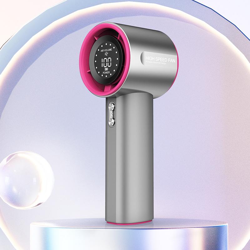 S001 High-Speed Mini Handheld Fan Brushless Motor 100-Speed Stepless Digital Display 2000-4000mAh Portable Outdoor Use Summer