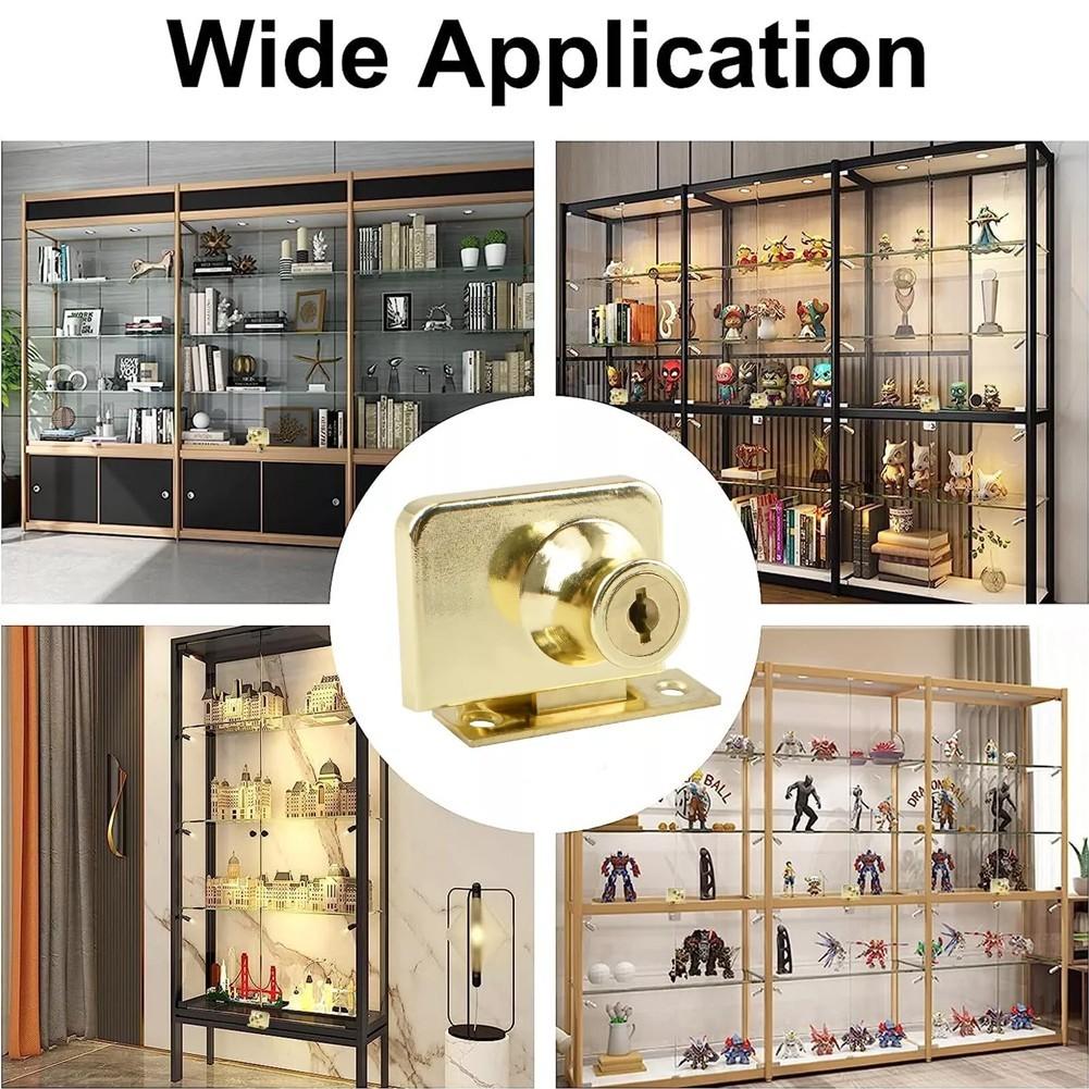 Gold Display Case Wine Cellar Glass Door Lock Latch