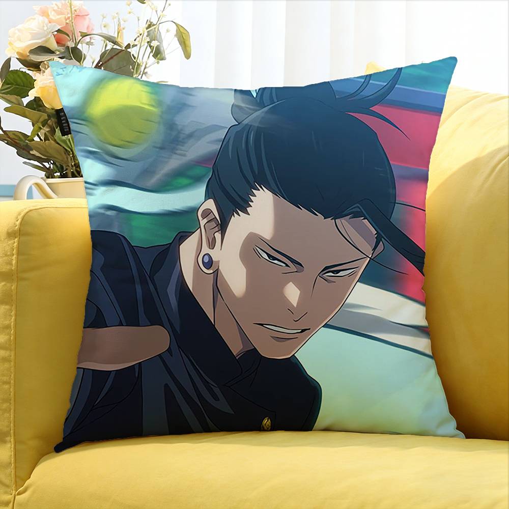 Geto Suguru Various Sizes Square Pillow Case For Car Home Bedchamber Decor