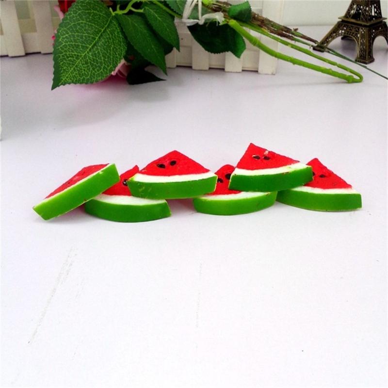 10pcs Genuine Artificial Greenmelon Slices Fast Flexible Sealant Pretended Fruits Home Party Decoration