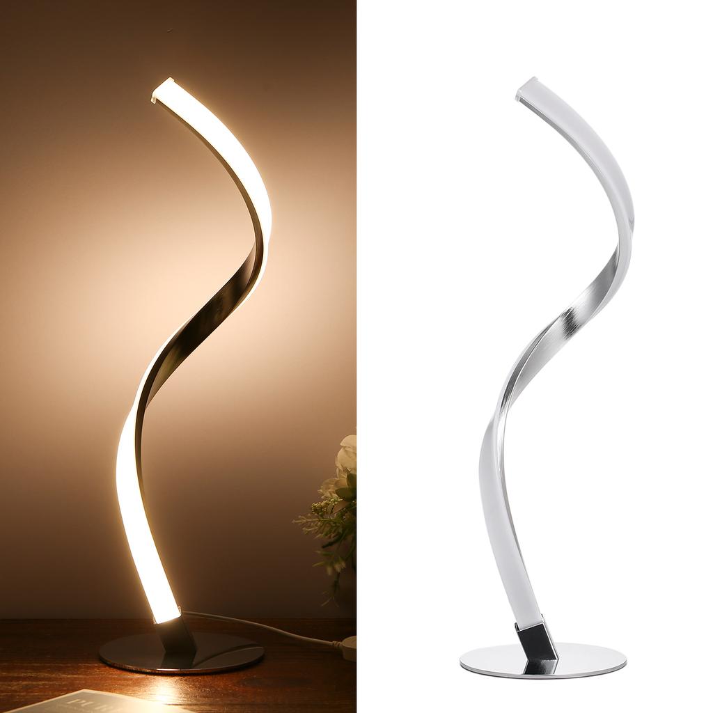 Neoglint 10W Spiral LED Table Light Dimmable 3 Lighting Colors Bedside Desk Lamp Nightstand Lamp for Bedroom Living Room