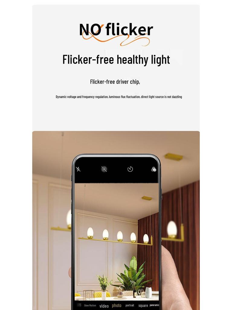 Nordic Minimalist Glass Chandelier with Milk White Shade for Dining Table