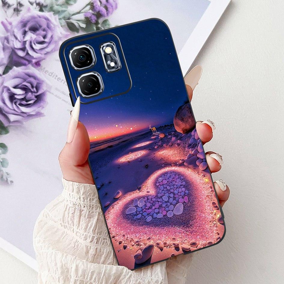For Infinix Hot 50i Case X6531 New Fashion Flower Love Heart Pattern Soft Silicone Cover For Infinix Smart 9 Smart9 X6532 Bumper