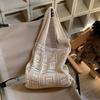 Hollow Crochet Mesh Bag Solid Color Beach Tote Bag Fashion Knitting Shoulder Bag  Ladies