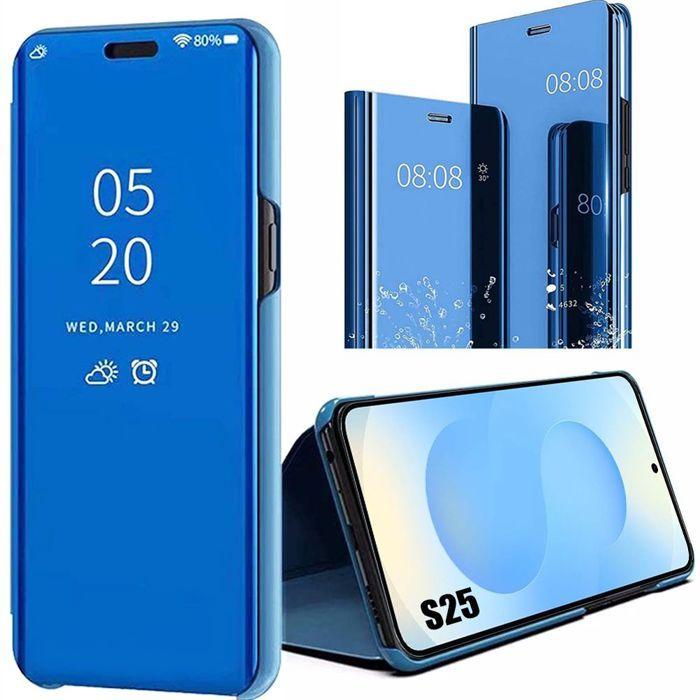 Coque de protection - BOOLING - Samsung Galaxy S25 - Rigide - Effet miroir - Antichoc - Bleu