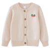 Spring and Autumn Children's Sweater Long-sleeved Jacket Pure Cotton Strawberry Round Neck Girl Knitted Cardigan Wool Top