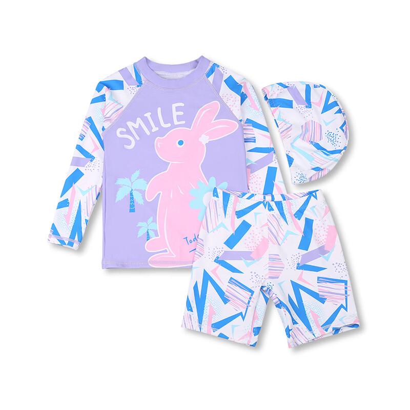 Junwen Girls  Cute Cartoon Rabbit Split Swimsuit