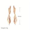 1 Pair Golden Color Long Leaf Drop Earrings for Women Zircon Elegant Wedding Jewelry Trendy Dangle Earrings