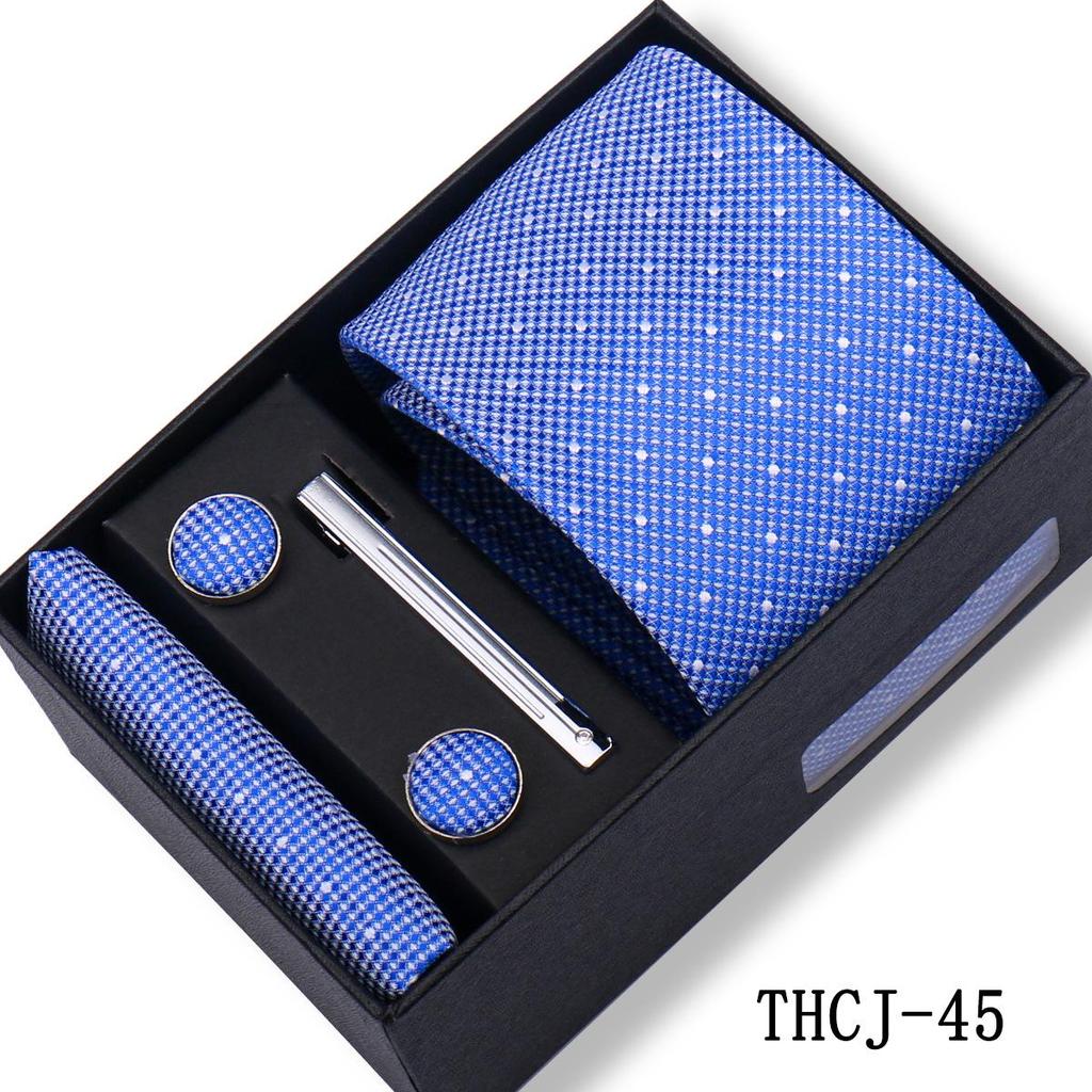 Men's 4-Piece Tie Gift Set for Business, Wedding, and Formal Wear.