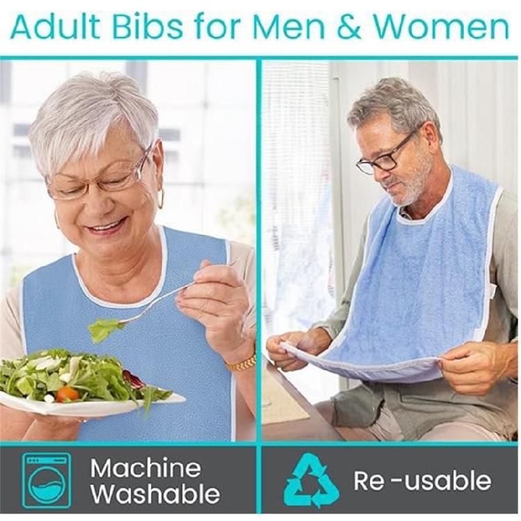 Waterproofed Feeding Apron Elderly Food Bag Durability Eating Adult Feeding Apron for Home And Hospital Use