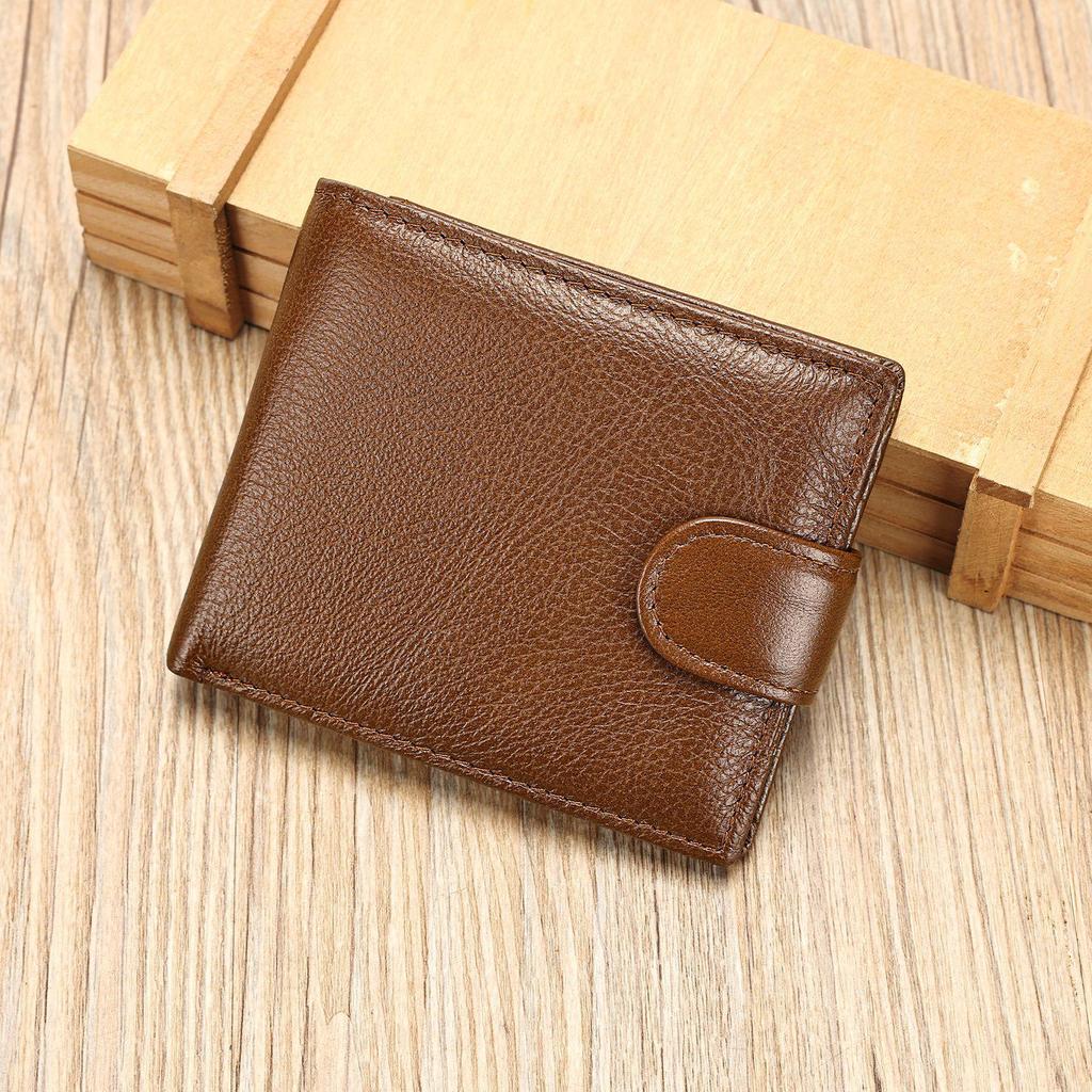 Men's Premium Cowhide Leather Wallet - Retro Style with Multiple Card Slots