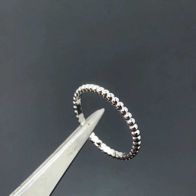 Bead Edge Bead Ring V Gold Plated 18k Rose Gold Fashion Personalized Index Finger Light Luxury Niche Design no. 6