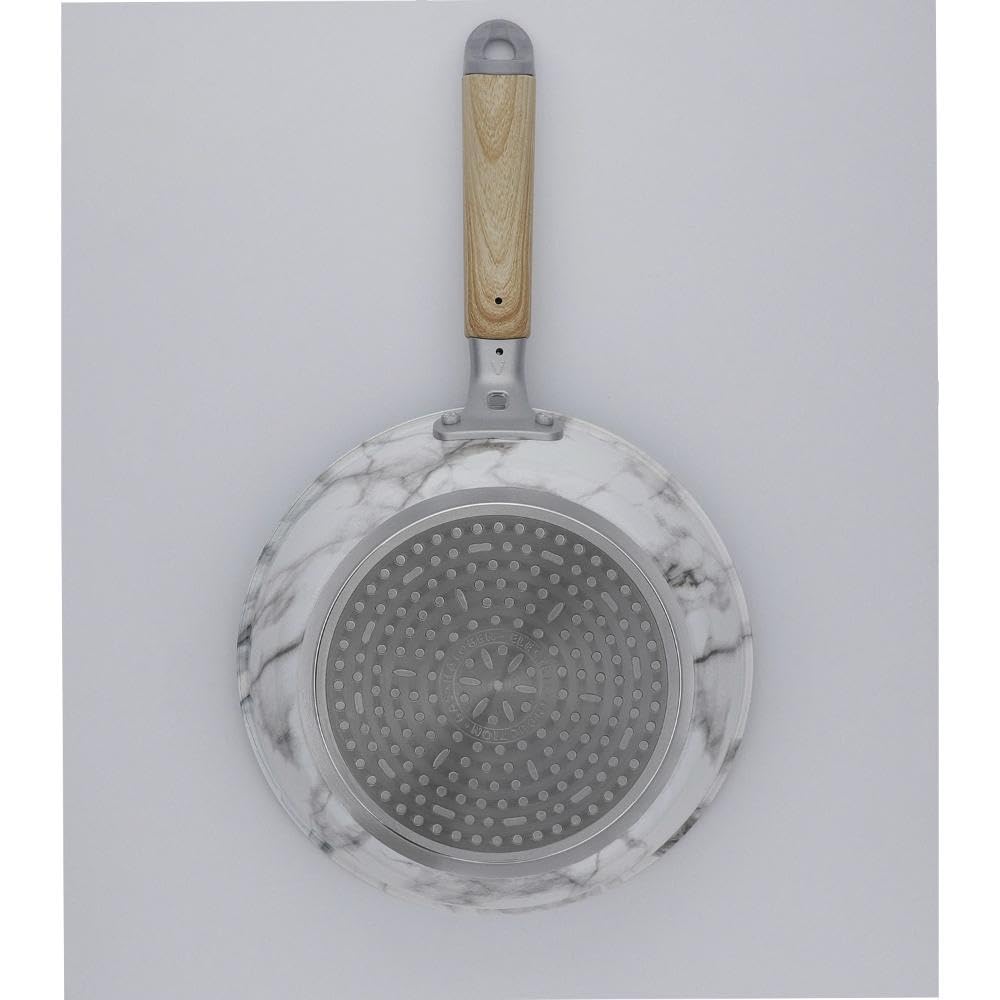 Bestco NX-121 Marble Kitchen Frying Pan, 20cm, White, Marble Pattern, Induction/Gas Stovetop
