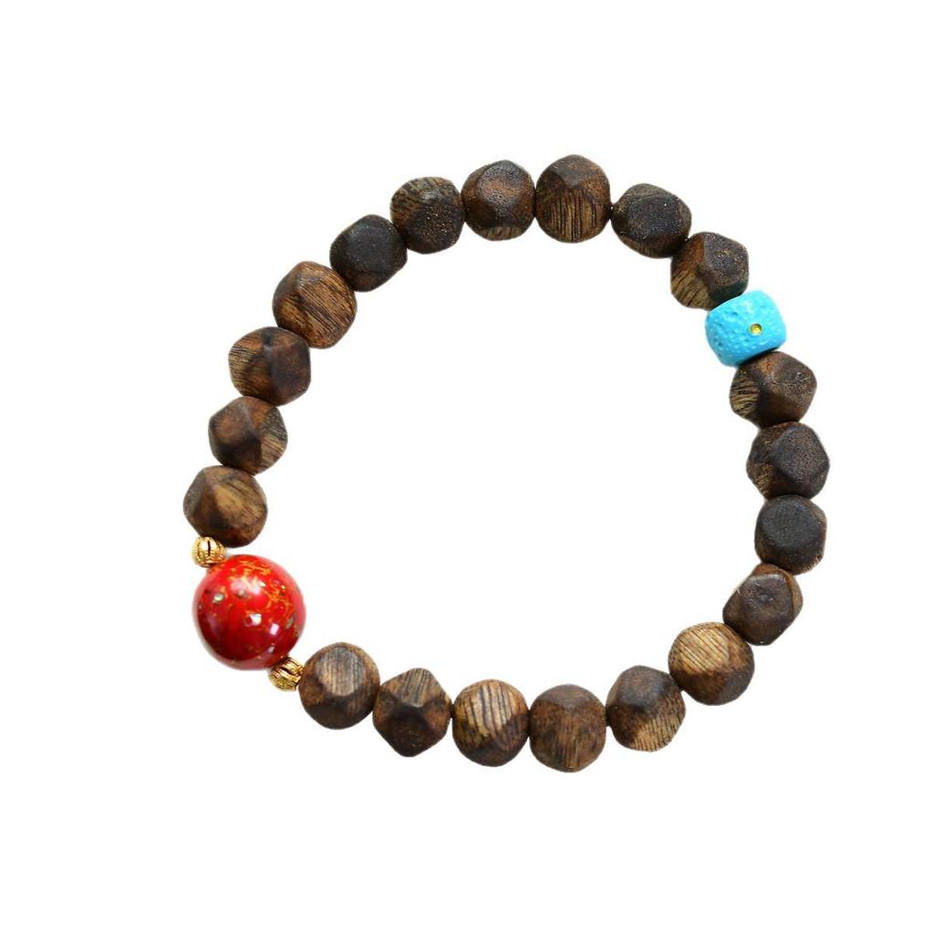 Chinese Agarwood Lacquer Red Bead Bracelet (No Oil Injection)