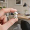 Dog Figurine, 3D Printed Cute Puppy Sculpture, Small Smile Animal Desktop Ornament for Living Room Table Decor, Gifts for Dog Lovers