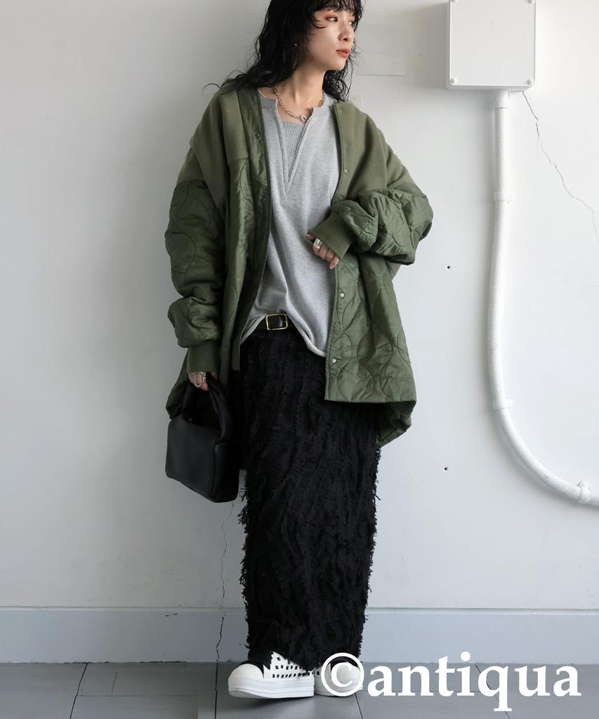 Antiqua Fringe Knit Plus to Size All Black Skirt, Women's, EP-00133, (equivalent L-XXL), 04,