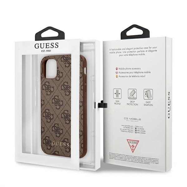 Guess Guhcn61G4Gfbr Iphone 11 / Xr 6,1Brązowy/Brown Hard Case 4G Metal Gold Logo