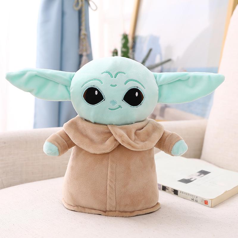 Kawaii Big Size Yoda Plush Toy Grogu Mandalorian Figure Stuffed Animals Yoda Baby Doll Cartoon Soft Room Decor Peluche Gift