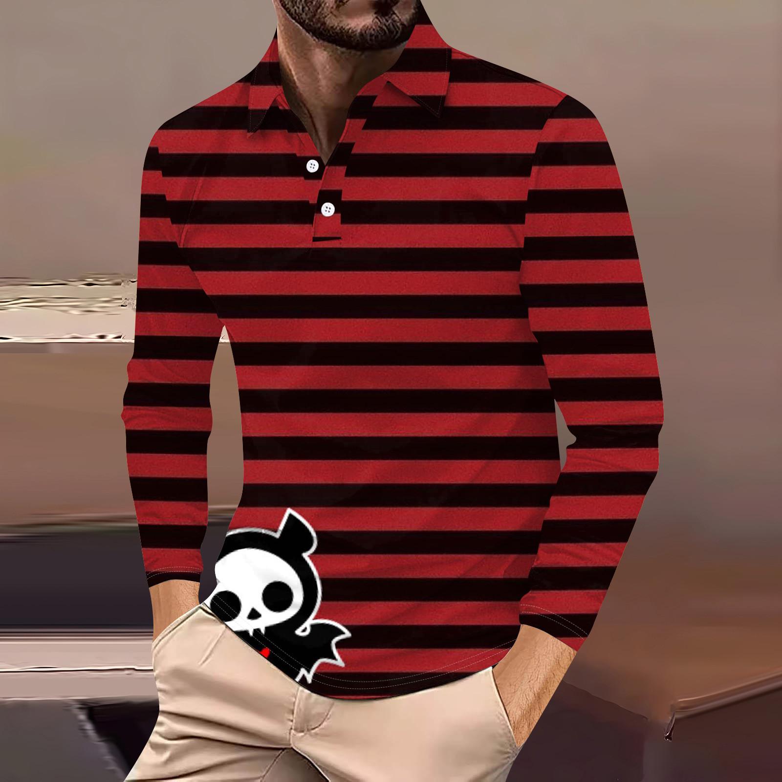 

Чоловіча сорочка з довгими рукавами і коміром на гудзиках Модний повсякденний топ XXL винний