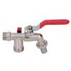 Double Valve Faucet 1 In 2 Out Washing Machine Hose Ball Valve Zinc Alloy Garden Accessories