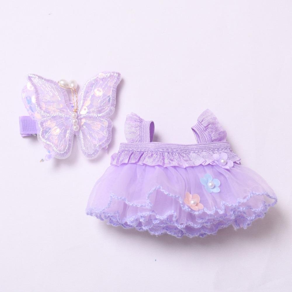 

Набор платьев для куклы Labubu Фея цветов Бабочка 17 см Одежда для плюшевых кукол Аксессуары для хлопковой куклы No Shoes