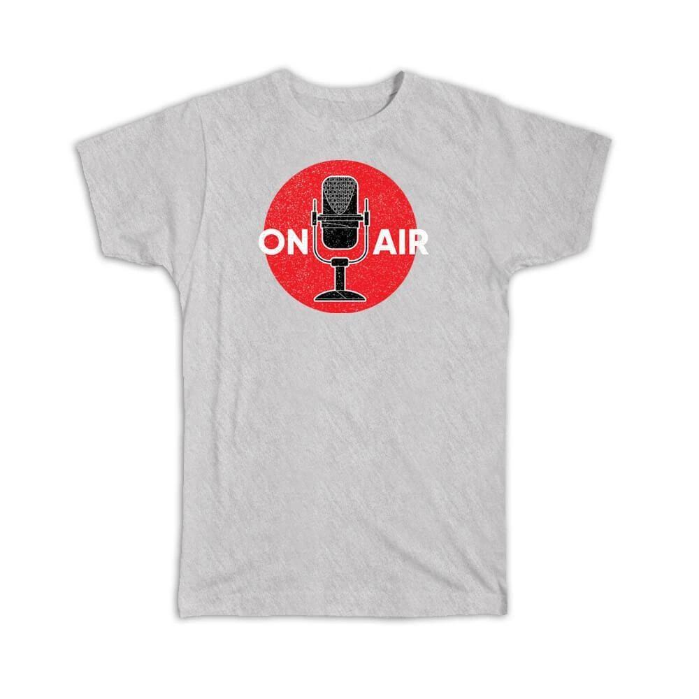 

Gift T-Shirt : Vintage Microphone On Air For Musician Music Lover Radio Wall XL
