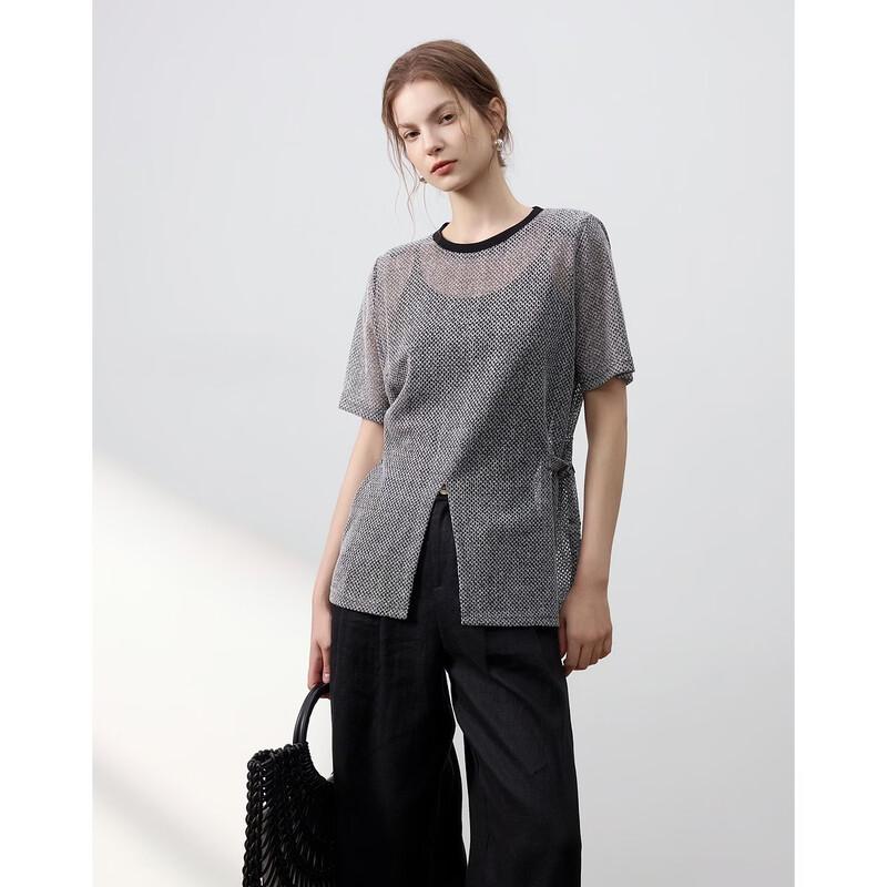Women s Elegant Round Neck Knit Tee XL