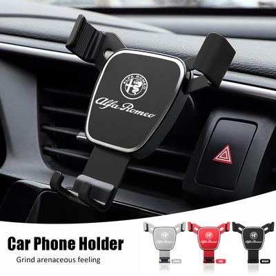 ZHA3 1Pcs Car Phone Holder Gravity Sensing Air Vent Stand Accessories For Alfa Romeo 156 159 147 4C 8C 166 Giulia Giulietta Mito